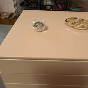 Rainbow Crystal Ring with a clear base